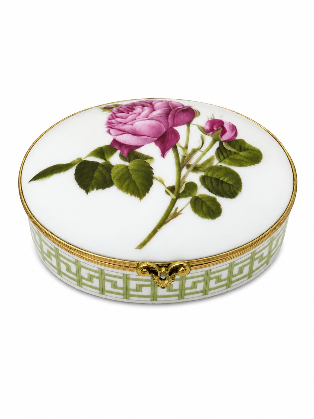 Porcelaine De Paris Limoges Cardinal De Richelieu Floral Ceramic Trinket Box